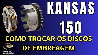 Como trocar os discos de embreagem da Kansas 150 [upl. by Doralynn]