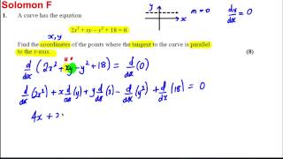 Implicit Differentiation Exam Style Question 2 [upl. by Neih]