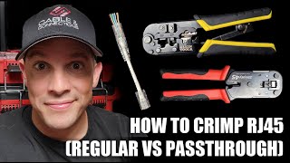 How To Crimp RJ45 Mod Plugs Passthrough vs Regular [upl. by Aisek]