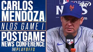 Carlos Mendoza praises Mets bats for executing against Phillies bullpen in NLDS Game 1 win  SNY [upl. by Linehan688]