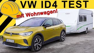 VW ID4 Test mit WOHNWAGEN amp Praxisreichweite  Funktioniert CAMPING mit EAuto [upl. by Ranit]