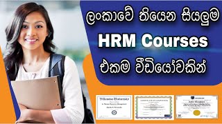 HRM Courses in Sri Lanka  ලංකාවේ සියලුම HRM පාඨමාලාවන් එක වීඩියෝවකින් HRM Degree  Online Course [upl. by Darahs]