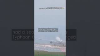 Cameras record rough landings during typhoon Kongrey in Taiwan [upl. by Anir]