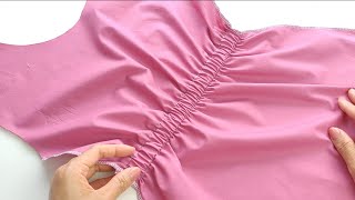 Sewing tips and tricks  How to sew Elastic Waist For Dress Easily  Sewing Techniques [upl. by Lacie]