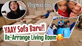 Sofa Baru😍 living room cozy banget🤍 Vlogmas 2023 day 4 🎄 609 [upl. by Anayk772]