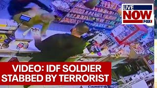 BREAKING Israeli soldier stabbed by Hamas terrorist inside gas station amid war  LiveNOW from FOX [upl. by Aenitsirhc]