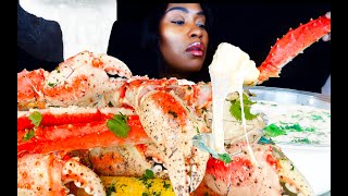 KING CRAB SEAFOOD BOIL MUKBANG  SEAFOOD MUKBANG  CHEESE ALFREDO SAUCE  SEAFOOD BOIL  ASMR EATING [upl. by Nageek810]