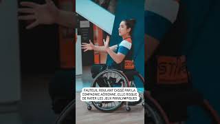 Fauteuil roulant cassé par la compagnie aérienne elle risque de rater les jeux paralympiques [upl. by Normie611]