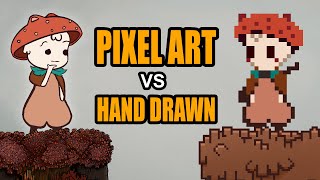 Hand drawn is easier than pixel art  HD graphics vs lowbit vs Hibit [upl. by Eisenhart]