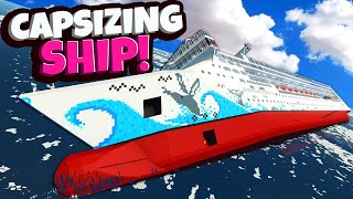 Cruise Ship Capsizes in High Waves in Stormworks Sinking Ship Survival [upl. by Percival]