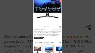 Legion 27 inch curved full HD monitor with 240 Hz below 14k Deal not to be missed on amazon gamer [upl. by Aniuqal997]