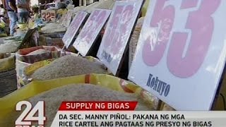 24 Oras DA Sec Manny Piñol Pakana ng mga rice cartel ang pagtaas ng presyo ng bigas [upl. by Hovey]