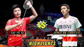 Badminton Shi Yu Qi vs Jonatan Christie Mens Singles [upl. by Auqined]