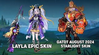 August 2024 Starlight Skin Gatotkaca amp Layla Epic Skin  MLBB [upl. by Etakyram]