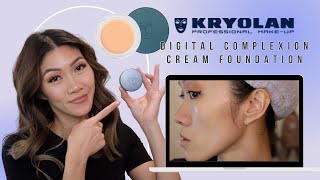 WEAR TEST THE BEST CREAM FOUNDATION EVER Kryolan Digital Complexion Cream Foundation  Nadia Ngo [upl. by Tobi460]