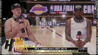 Alex Caruso amp KCP Joins GameTime  Game 6  Heat vs Lakers  October 11 2020 NBA Finals [upl. by Hgielrahc479]