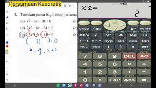 Ting 4  Persamaan Kuadratik mencari punca guna kalkulator [upl. by Uol]