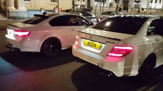 Mercedes C63 AMG VS BMW M3 Exhaust Sound BATTLE E92 VS W204 Engine INSANE REVSWhat V8 is Better [upl. by Aliban]