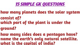 Gk simple Question and answer  Gk quiz  General knowledge  Genera knowledge Questions [upl. by Emad242]