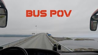 POV bus driving in Norway  Fv 64  Atlantic Ocean Road to Molde [upl. by Ottilie]