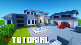 Minecraft Tutorial How To Make A Massive Modern Suburban Mansion [upl. by Enelyw]