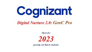 Cognizant Digital Nurture 20 Digital Nurture 20 GenC Pro [upl. by Still]