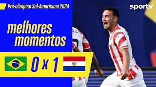 BRASIL 0 X 1 PARAGUAI  MELHORES MOMENTOS  PRÉOLÍMPICO DE FUTEBOL MASCULINO 2024  sportv [upl. by Ahsinej]