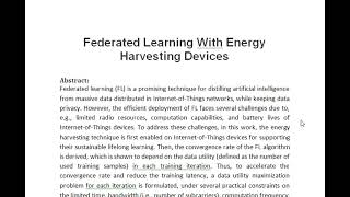 Federated Learning With Energy Harvesting Devices [upl. by Bond]