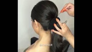 🎦 Low Chignon with Hair DONUT [upl. by Airyk]