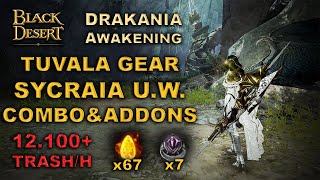 BDO  Season  Sycraia Underwater  Drakania Awakening 12100 TrashH Lv2  ComboampAddons [upl. by Iinden]