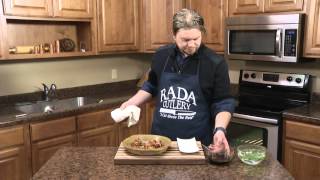 Bacon Wrapped Water Chestnuts Recipe  How to Make Scallion Curls  RadaCutlerycom [upl. by Ecinom]