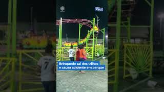 Brinquedo sai dos trilhos e causa acidente em parque shorts balançogeral [upl. by Irelav]