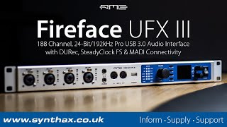 RME Fireface UFX III Overview 188Channel USB 30 Audio Interface with MADI DURec amp SteadyClock FS [upl. by Zehe294]