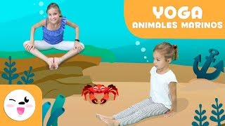 YOGA para niños  Las posturas de los animales del mar  Tutorial para practicar yoga [upl. by Cataldo]