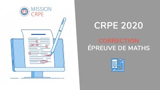 CRPE 2020 Correction de lépreuve de Mathématiques ✅ [upl. by Nivlem941]