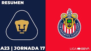 Resumen  Pumas vs Chivas  Liga BBVA MX  Apertura 2023  Jornada 17 [upl. by Mariken915]