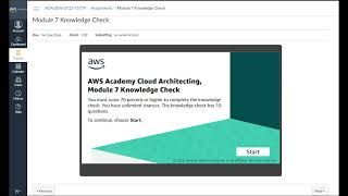 Module 7 Knowledge Check  AWS Academy Cloud Architecting  Connecting Networks [upl. by Aneehsor597]