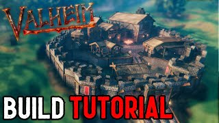 Valheim  How to Build a CastleCastle Wall step by step Tutorial [upl. by Ezaria394]