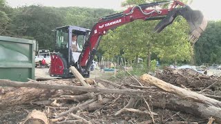 Cleanup continues at Lake Zoar in Oxford after Sundays historic flooding [upl. by Manning]