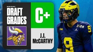 2024 NFL Draft Grades Vikings select JJ McCarthy No 10 Overall  CBS Sports [upl. by Eizzil]