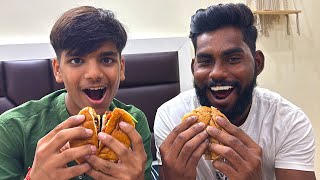 Burger eating challenge Yash vs Ajay [upl. by Yatnod]