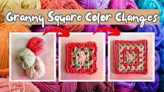 EASY GRANNY SQUARE COLOR CHANGES  5 Expert Tips for Flawless Squares [upl. by Mancino]