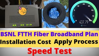 BSNL FTTH Broadband Fiber Installation Village  Charges Speed  Cost 100 Mbps Plan [upl. by Siskind]