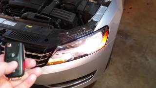 20122015 Volkswagen Passat  Testing Key Fob After Changing Battery  Parking Lights Flashing [upl. by Elokyn16]