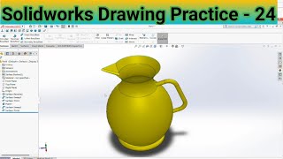 Solidworks Surface Tutorial  Design a Mug in Solidworks [upl. by Ofori]