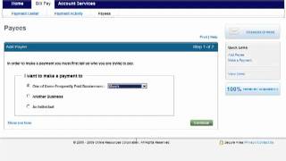 Add a Payee to Online Billpay [upl. by Oine]