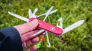 How I use my Swiss Army Knife for Camping amp Backpacking Victorinox Huntsman [upl. by Arayk]