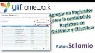 Yii Framework  PageSize GridView CListView Paginar Cantidad de registros por pantalla HD [upl. by Sarat]