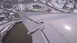 United ERJ145  Strong Winds 25 knots takeoff from Washington Reagan Airport [upl. by Aicekan968]