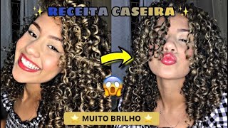 COMO DEIXAR O CABELO CACHEADO COM MUITO BRILHO hidratação caseira para recuperar os cachos [upl. by Hepsiba]